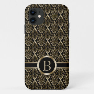 Monogram Gold Damask Muster Case-Mate iPhone Hülle