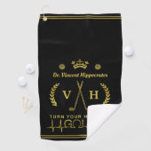 Monogram Gold des Funny Doctor Arzt Individuelle N Golfhandtuch (Insitu)