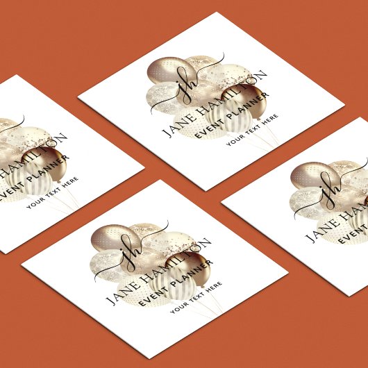 Monogram Gold Event Plane Quadratische Visitenkarte