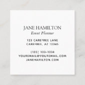 Monogram Gold Event Plane Quadratische Visitenkarte (Rückseite)