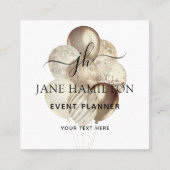 Monogram Gold Event Plane Quadratische Visitenkarte (Vorderseite)