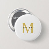Monogram Gold Farbe Ihr Name Sondergeschenk Gelieb Button (Vorne & Hinten)