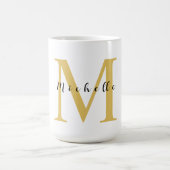 Monogram Gold Farbe Ihr Name Sondergeschenk Gelieb Kaffeetasse (Mittel)