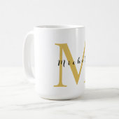 Monogram Gold Farbe Ihr Name Sondergeschenk Gelieb Kaffeetasse (Vorderseite Links)
