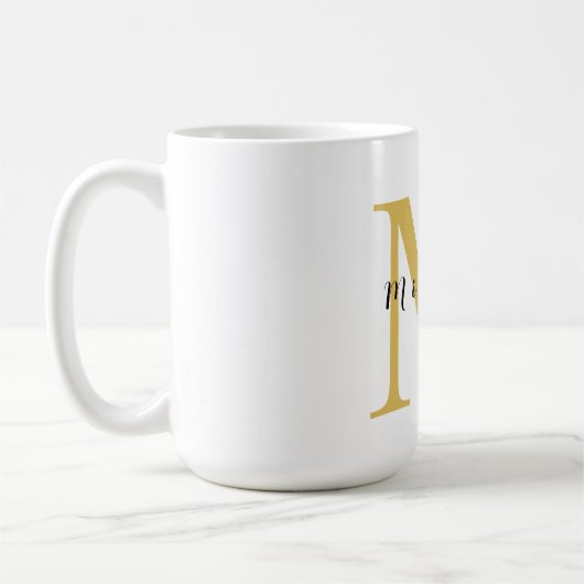Monogram Gold Farbe Ihr Name Sondergeschenk Gelieb Kaffeetasse (Links)