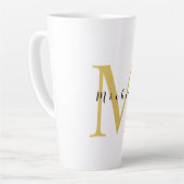 Monogram Gold Farbe Ihr Name Sondergeschenk Gelieb Milchtasse (Linke Ecke)