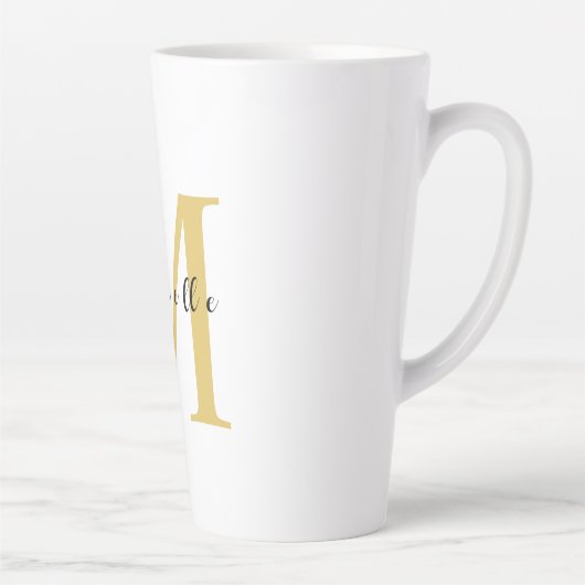 Monogram Gold Farbe Ihr Name Sondergeschenk Gelieb Milchtasse (Rechts)