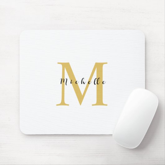 Monogram Gold Farbe Ihr Name Sondergeschenk Gelieb Mousepad (Mit Mouse)