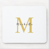 Monogram Gold Farbe Ihr Name Sondergeschenk Gelieb Mousepad (Vorne)