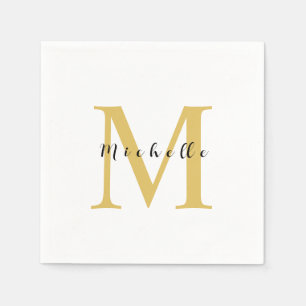 Monogram Gold Farbe Ihr Name Sondergeschenk Gelieb Serviette