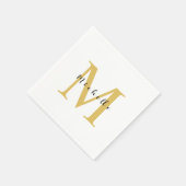 Monogram Gold Farbe Ihr Name Sondergeschenk Gelieb Serviette (Ecke)