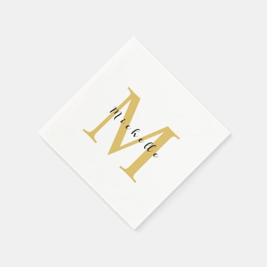 Monogram Gold Farbe Ihr Name Sondergeschenk Gelieb Serviette (Ecke)
