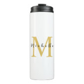 Monogram Gold Farbe Ihr Name Sondergeschenk Gelieb Thermosbecher (Vorderseite)