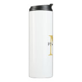Monogram Gold Farbe Ihr Name Sondergeschenk Gelieb Thermosbecher (Nach links gedreht)