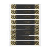 Monogram Gold Floral Damask Rundum-Adressaufkleber (Bogen)
