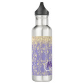 Monogram Gold Floral on Lavender Edelstahlflasche (Links)