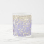 Monogram Gold Floral on Lavender Mattglastasse (Mittel)