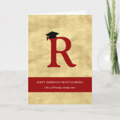 Monogram Gold Foil Alphabet R Modernes Foto Grad Einladung (Vorderseite)