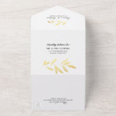 Monogram Gold Foil Blätter Elegante Hochzeit All In One Einladung (Außenbereich)