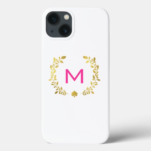 Monogram Gold Foil Laurel & Spade Case-Mate iPhone Hülle (Rückseite)