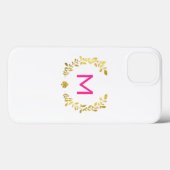 Monogram Gold Foil Laurel & Spade Case-Mate iPhone Hülle (Rückseite (Horizontal))