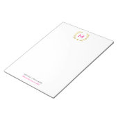 Monogram Gold Foil Laurel & Spade Notizblock (angewinkelt)