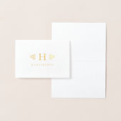 Monogram Gold Foil Stationery Card geblüht Folienkarte (Anzeige)