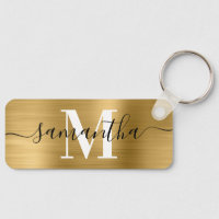 Monogram Gold Foil Thin Rectangle