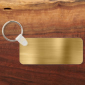 Monogram Gold Foil Thin Rectangle Schlüsselanhänger (Rückseite)