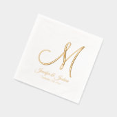 Monogram Gold Foil Wedding Foil Napkins Servietten Mit Folie (Links)