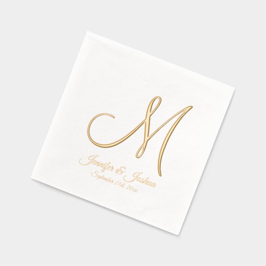 Monogram Gold Foil Wedding Foil Napkins Servietten Mit Folie (Links)