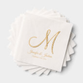 Monogram Gold Foil Wedding Foil Napkins Servietten Mit Folie (Insitu (Gestapelt))