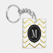 Monogram Gold Foil Zickzack Schlüsselanhänger (Vorderseite links)