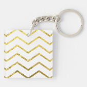 Monogram Gold Foil Zickzack Schlüsselanhänger (Rückseite)
