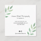 Monogram Gold Frame Fotograf im Hochzeitstil Quadratische Visitenkarte (Rückseite)