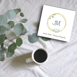 Monogram Gold Frame Fotograf im Hochzeitstil Quadratische Visitenkarte
