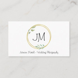 Monogram Gold Frame Fotograf QR im Hochzeitstil Visitenkarte