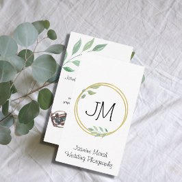 Monogram Gold Frame Wedding Fotograf Vertikal Visitenkarte