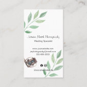 Monogram Gold Frame Wedding Fotograf Vertikal Visitenkarte (Rückseite)