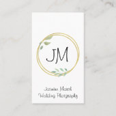 Monogram Gold Frame Wedding Fotograf Vertikal Visitenkarte (Vorderseite)