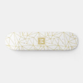 Monogram Gold Geometric Abstrakt Pattern Skateboard (Horizontal)