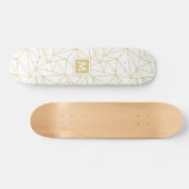 Monogram Gold Geometric Abstrakt Pattern Skateboard (Horizontal)