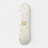 Monogram Gold Geometric Abstrakt Pattern Skateboard (Vorne)