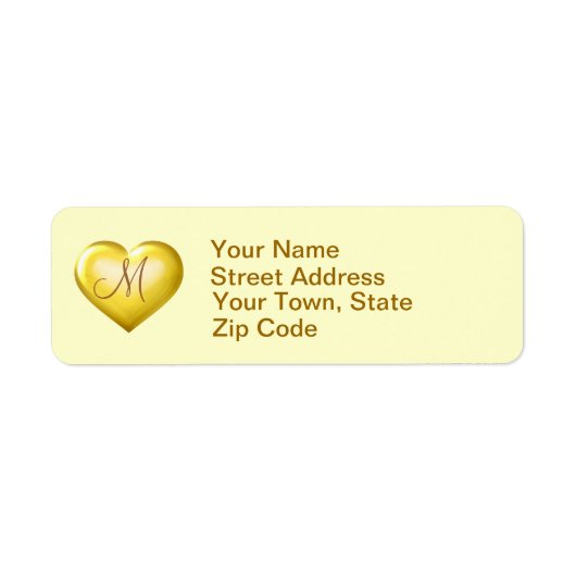 Monogram Gold Glass Heart (Vorne)