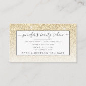 Monogram Gold Glitzer Glam Lashes  Visitenkarte (Rückseite)