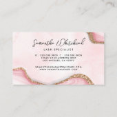 Monogram Gold Glitzer Rosa Marmor Swirl Wasserfarb Visitenkarte (Rückseite)