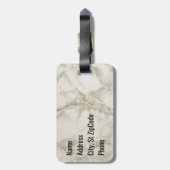 Monogram Gold Glitzer, Schwarz und Marmor Gepäckanhänger (Rückseite vertikal)