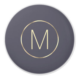 Monogram Gold Grau Keramikknauf