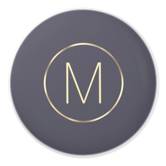 Monogram Gold Grau Keramikknauf (Vorderseite)