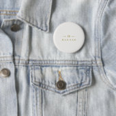 Monogram Gold Gray | Minimalistisch Elegant modern Button (Beispiel)